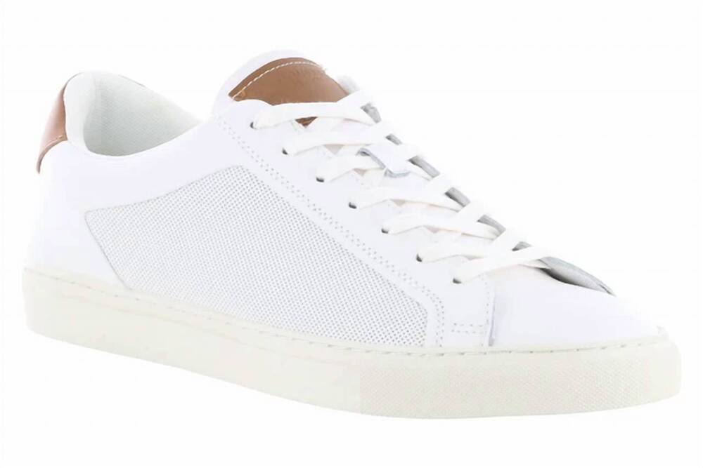 NEW STEVE MADDEN men's finneas leather sneaker in white